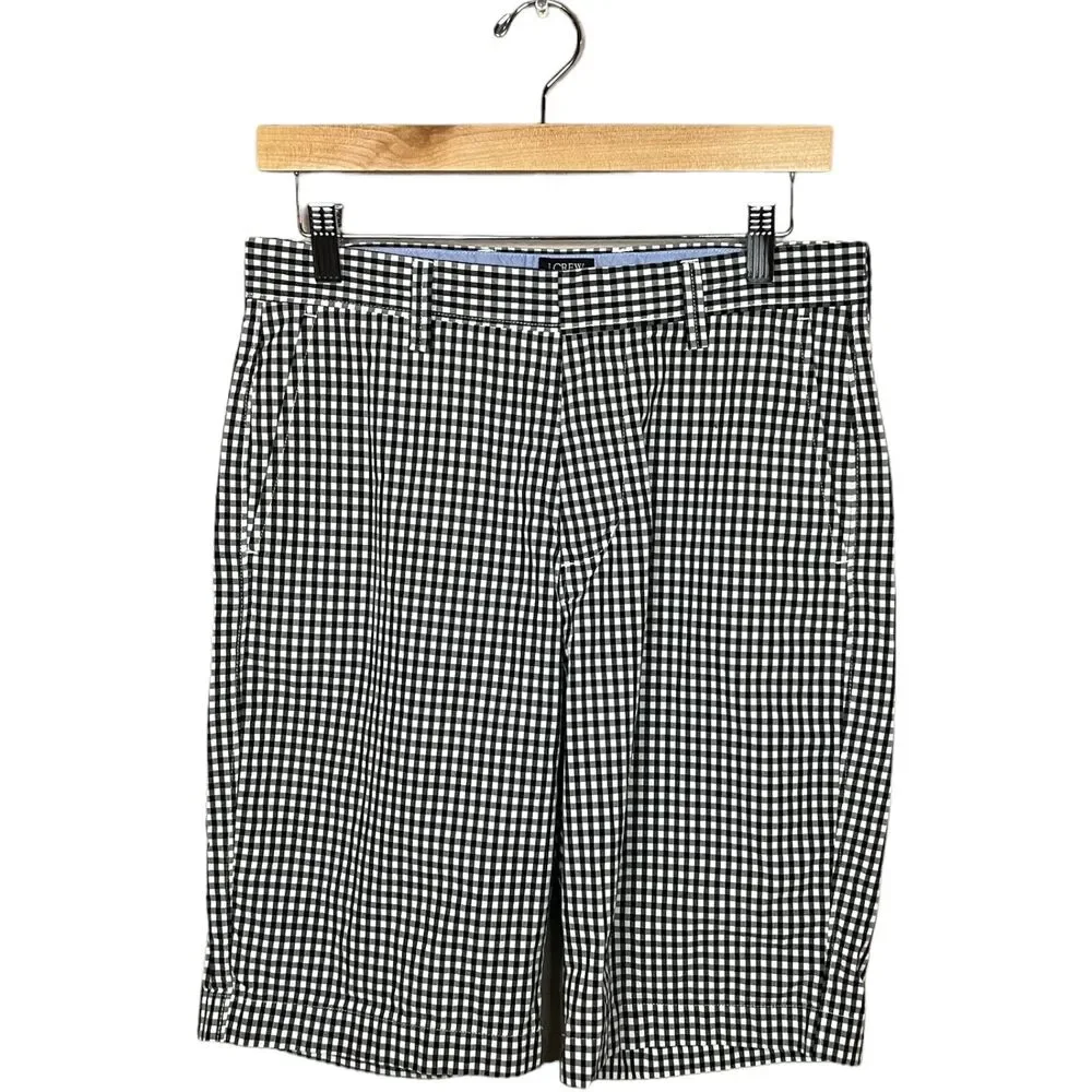 J. Crew Shorts Mens Size 29W Rivington Checkered Black White Cotton
